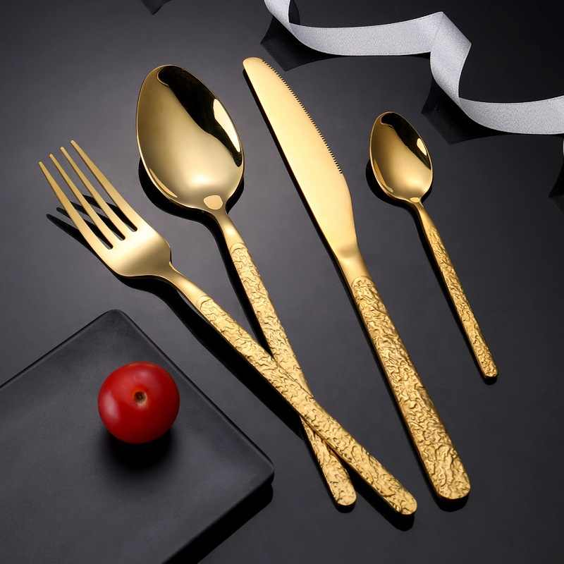 Luxury Hammered Handle Cutlery Set