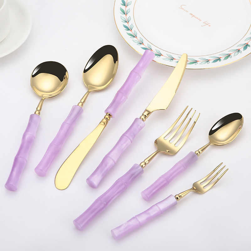 Anna High Quality Acrylic Handle Cutlery Set