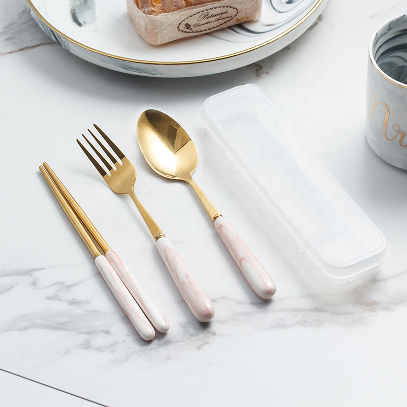 Nordic Marble Ceramic Handle Cutlery Set