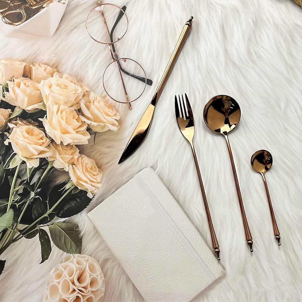 Creative European Style Thin Handle Cutlery Set