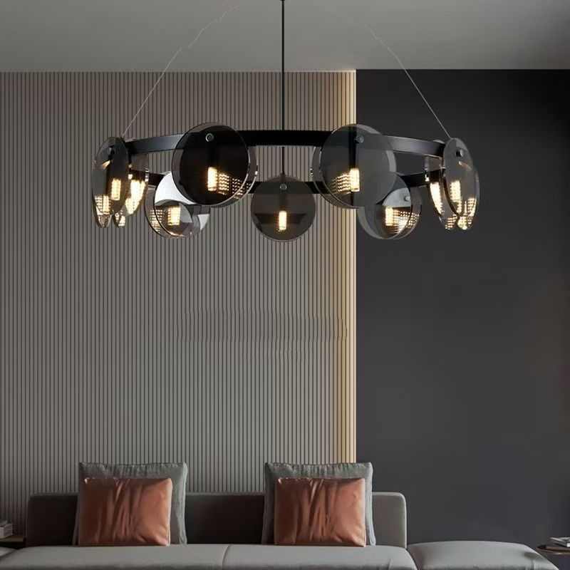 Black Round Modern Pendant LED Light