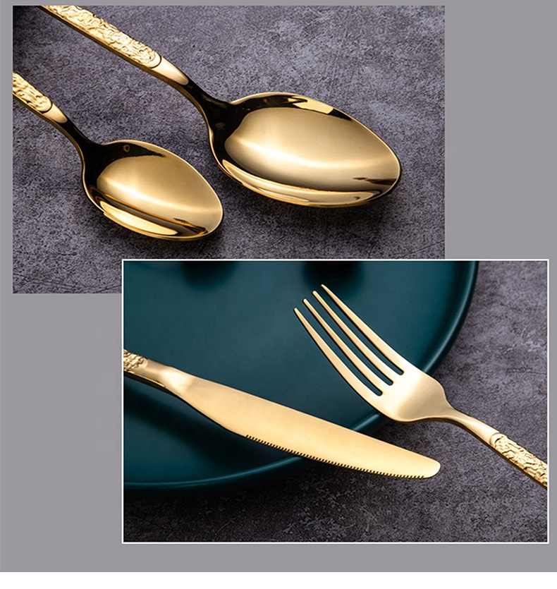 Luxury Hammered Handle Cutlery Set