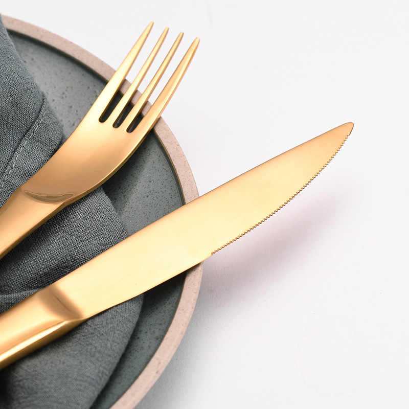 Linda Flange Wire Titanium-Plated Tableware Set