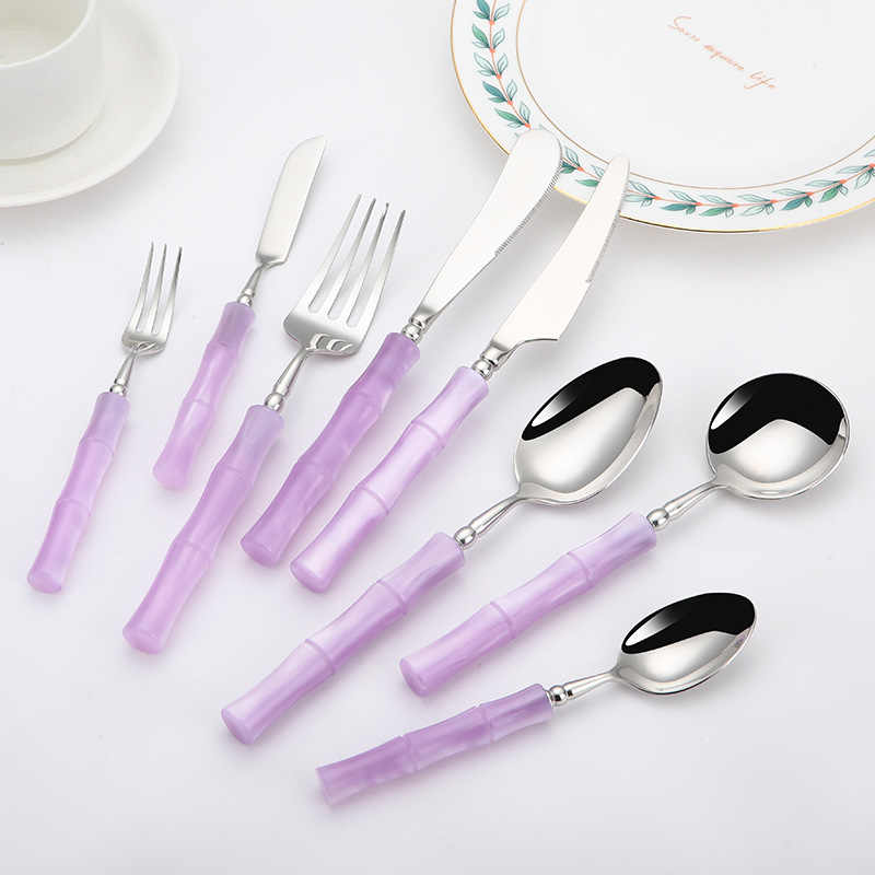 Anna High Quality Acrylic Handle Cutlery Set