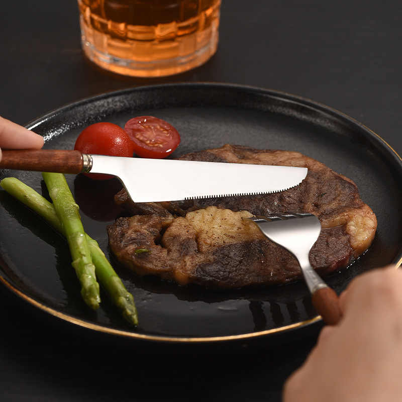 Retro Wooden Handle Cutlery Set