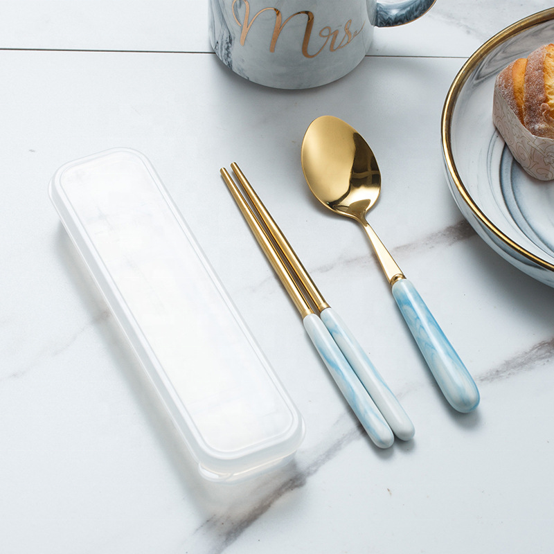 Nordic Marble Ceramic Handle Cutlery Set