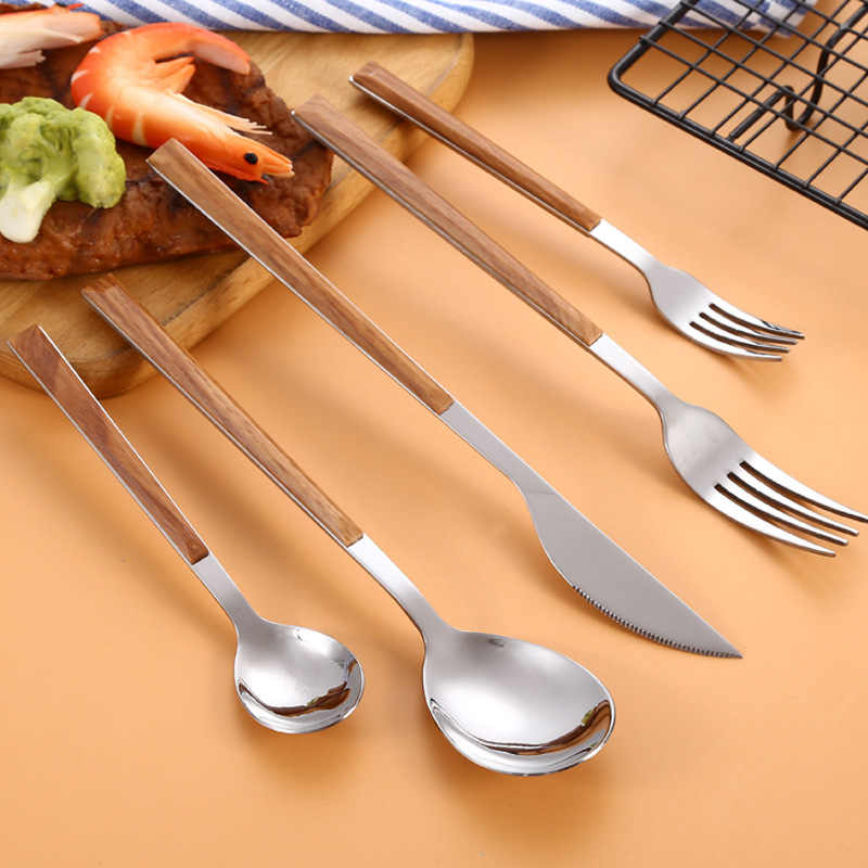 Wood Clip Handle Cutlery Set