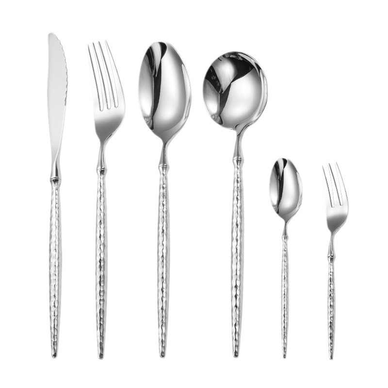 Luxury Pointed Tail Hammer Pattern Cutlery Set
