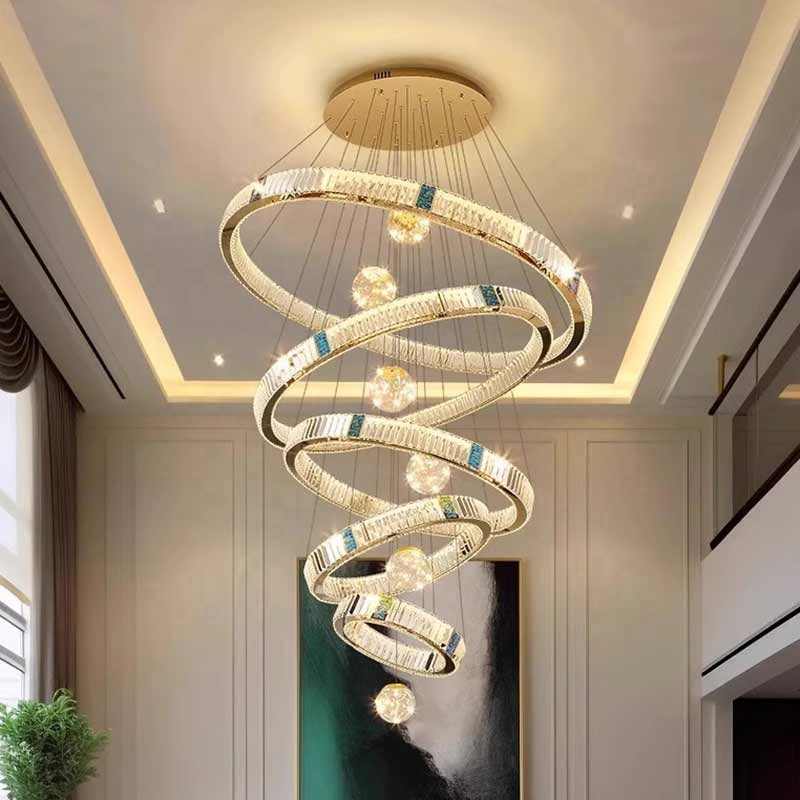 Luxury Ring Crystal Chandelier Pendant Light