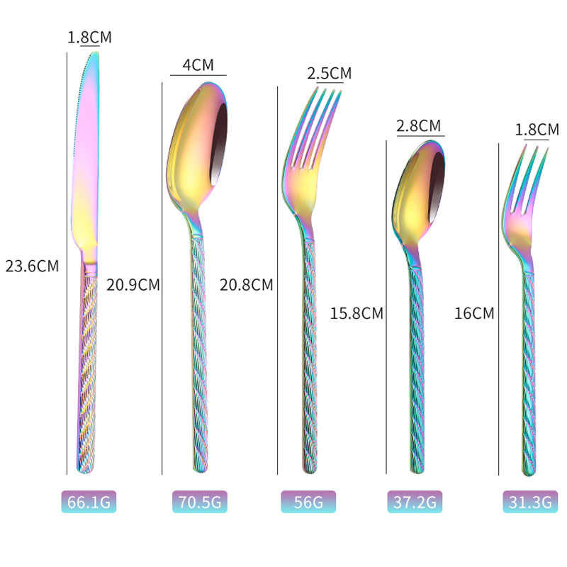 Light Luxury Hemp Cord Hammer Pattern Cutlery Set