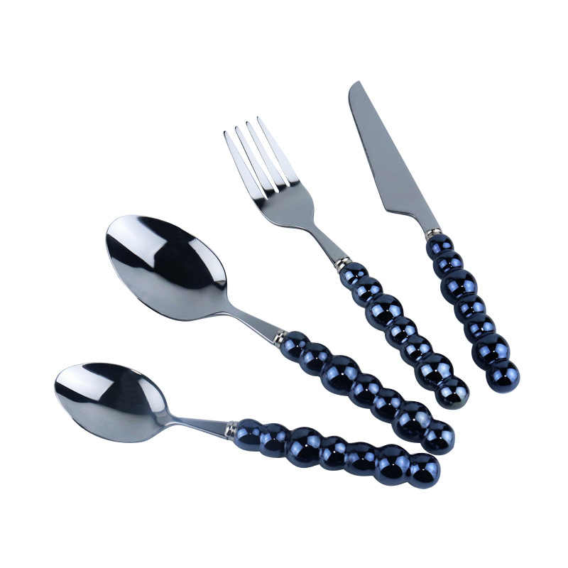 Pearl Ceramic Handle Cutlery Set