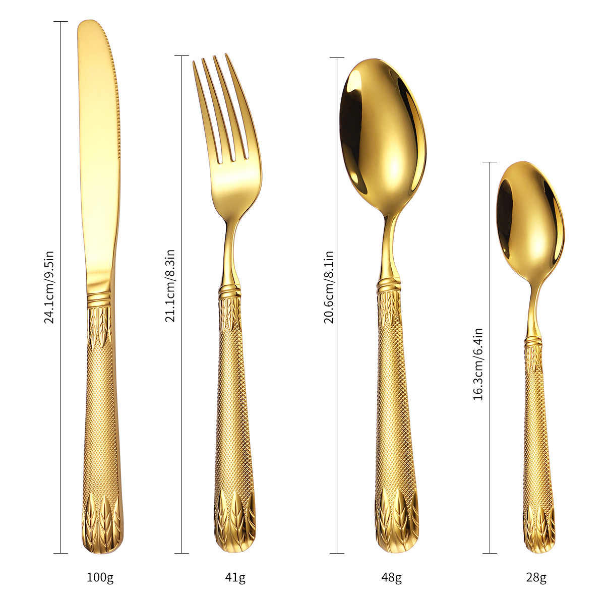 Helena Embossed Handle Cutlery Set