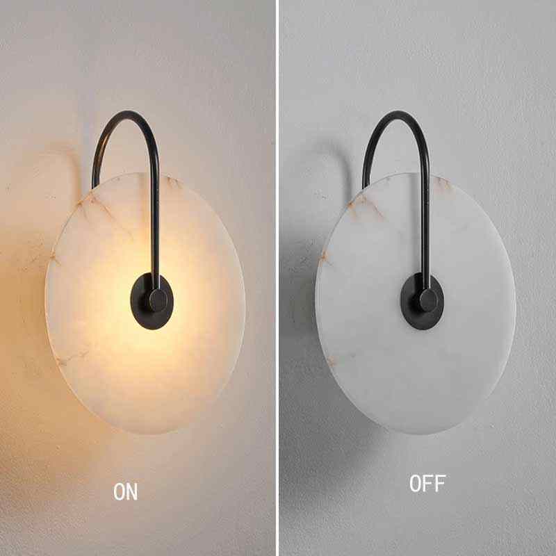 Round Modern Minimalist Marble Stone Wall Lights