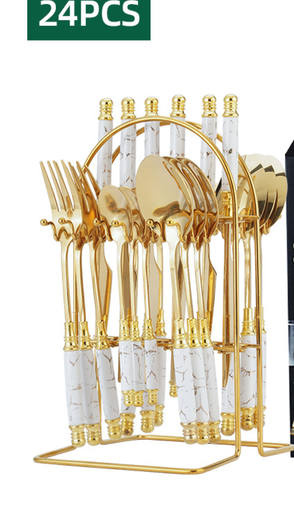 Light Luxury Ceramic Handle Cutlery Set