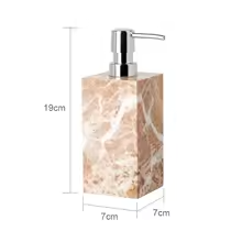 Coral Pink Natural Marble Bathroom Set