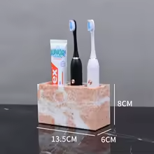 Coral Pink Natural Marble Bathroom Set
