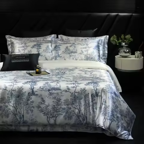 Jacquard 1000TC Egyptian Cotton Silky Bedding Set