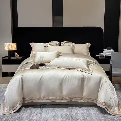 Jacquard 1000TC Egyptian Cotton Silky Bedding Set