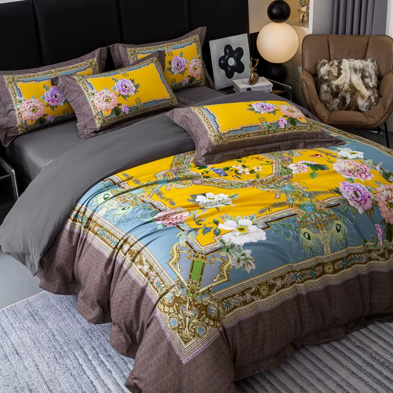 Vintage Floral 600tc Egyptian Cotton Bedding Set