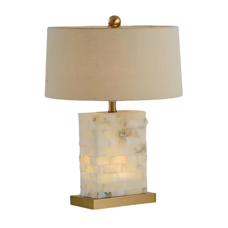 Spanish Retro Alabaster Table Lamp Natural Marble