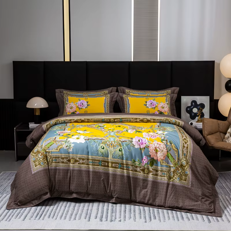 Vintage Floral 600tc Egyptian Cotton Bedding Set