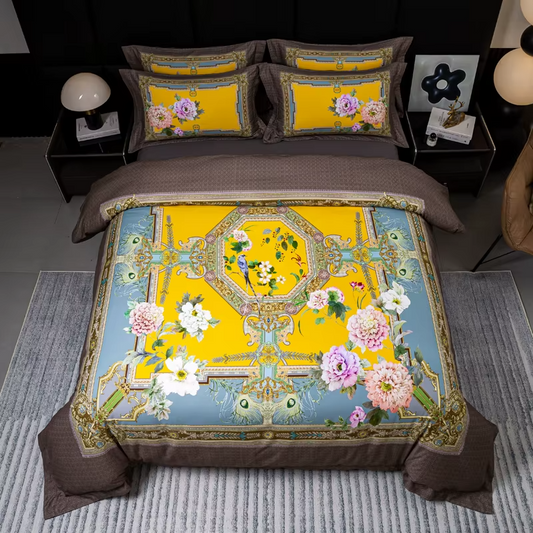 Vintage Floral 600tc Egyptian Cotton Bedding Set