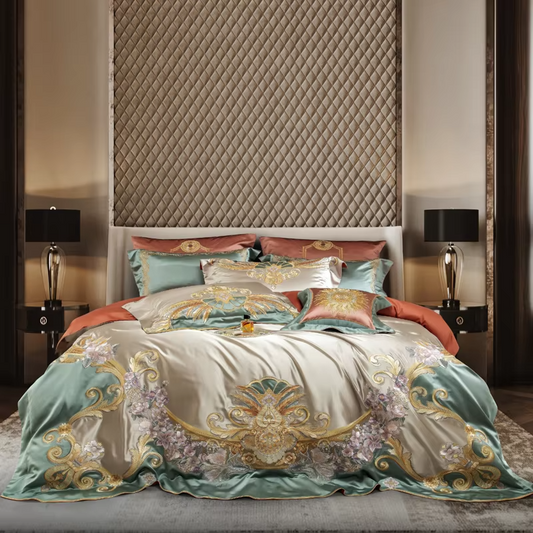 Seline 600TC Cotton Satin Feel Luxury Bedding Set