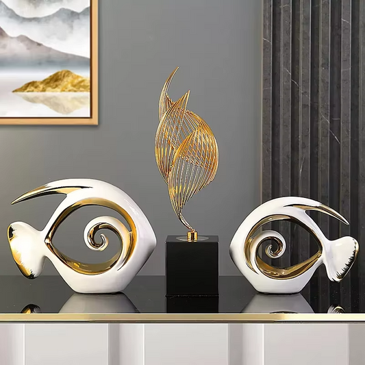 Hand Made Nordic Ceramic Fish Set