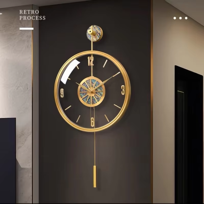 Large Vintage Classical Brass Wall Clocks