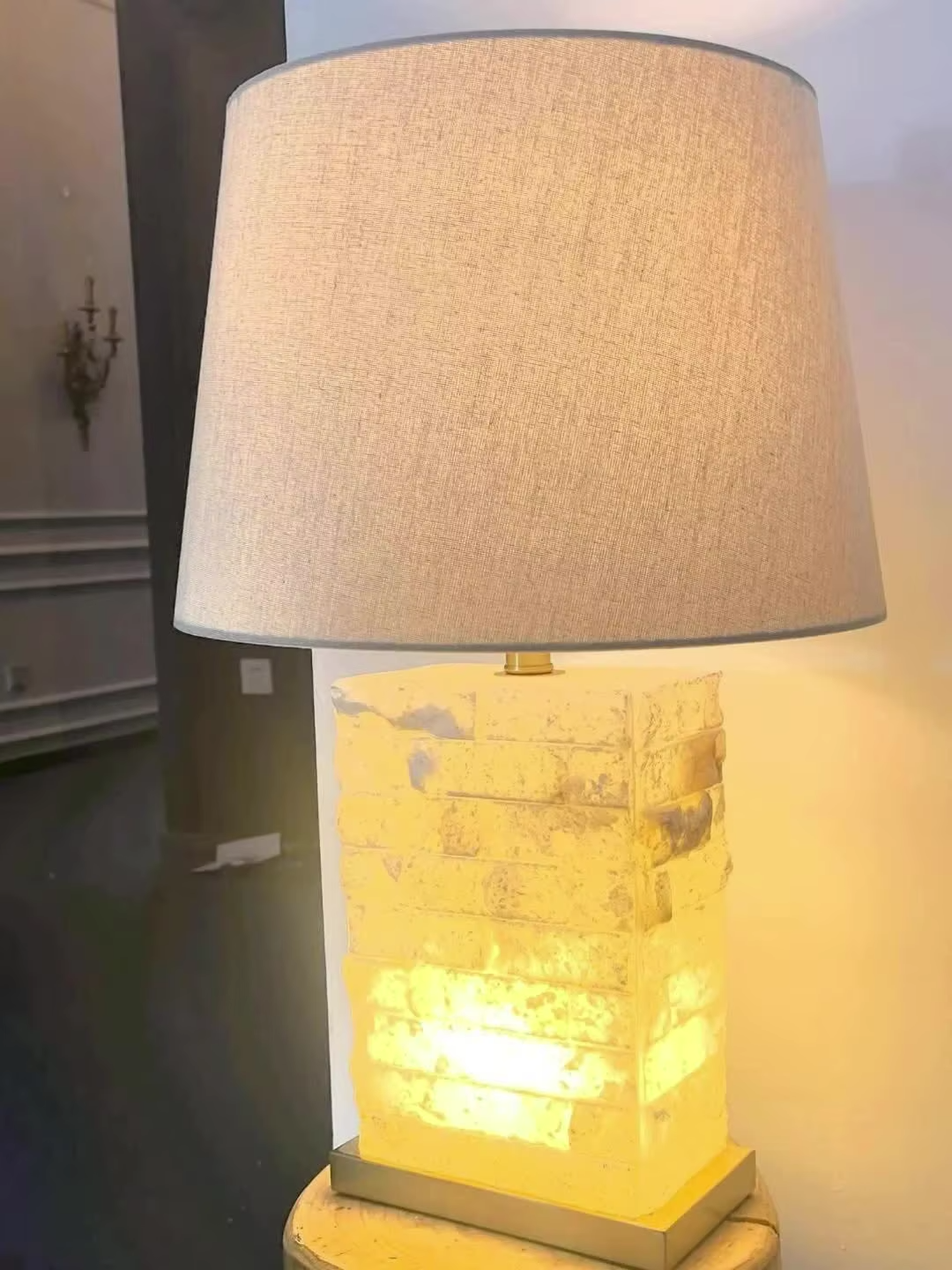 Spanish Retro Alabaster Table Lamp Natural Marble
