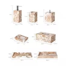 Coral Pink Natural Marble Bathroom Set